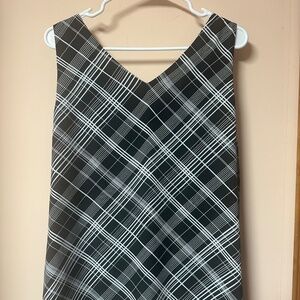 Chico's NWT Black and white checked reversible blouse